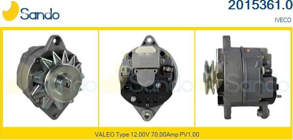 Sando 2015361.0 - Генератор autocars.com.ua