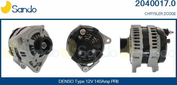 Sando 2040017.0 - Генератор autocars.com.ua