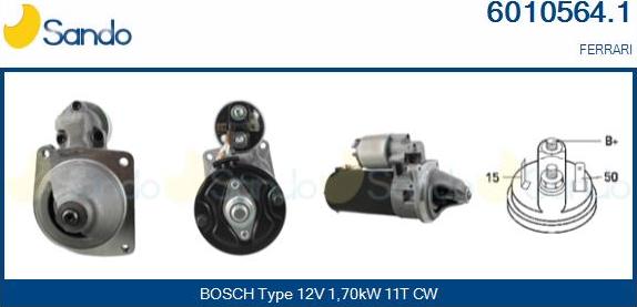 Sando 6010564.1 - Стартер autocars.com.ua