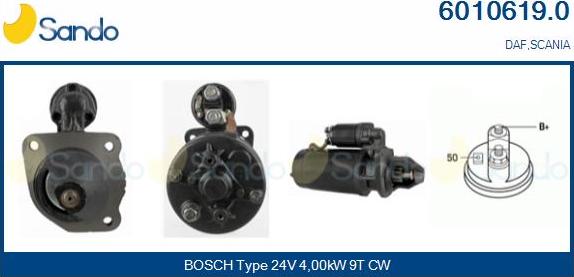 Sando 6010619.0 - Стартер autocars.com.ua