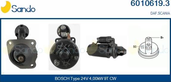 Sando 6010619.3 - Стартер autocars.com.ua