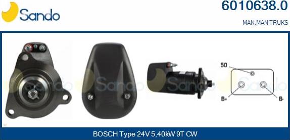 Sando 6010638.0 - Стартер autocars.com.ua