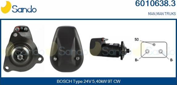 Sando 6010638.3 - Стартер autocars.com.ua
