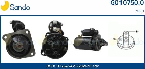 Sando 6010750.0 - Стартер autocars.com.ua