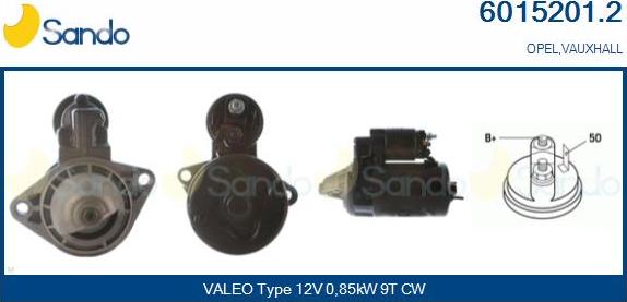 Sando 6015201.2 - Стартер autocars.com.ua