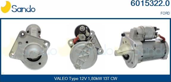 Sando 6015322.0 - Стартер autocars.com.ua