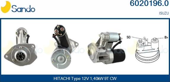 Sando 6020196.0 - Стартер autocars.com.ua