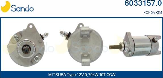 Sando 6033157.0 - Стартер autocars.com.ua