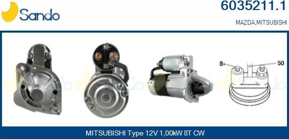 Sando 6035211.1 - Стартер autocars.com.ua