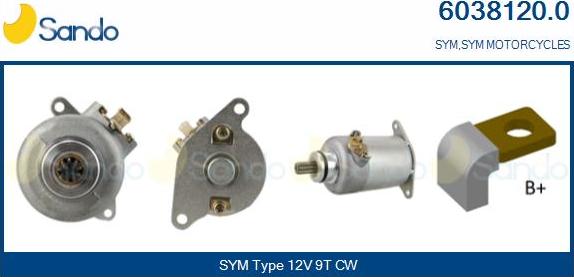Sando 6038120.0 - Стартер autocars.com.ua