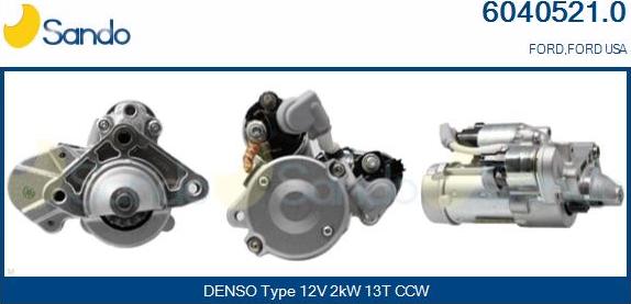 Sando 6040521.0 - Стартер autocars.com.ua