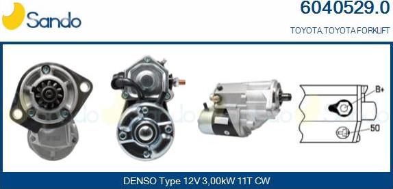 Sando 6040529.0 - Стартер autocars.com.ua