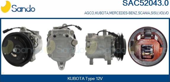 Sando SAC52043.0 - Компресор, кондиціонер autocars.com.ua