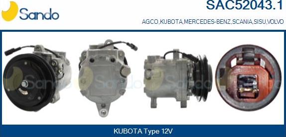 Sando SAC52043.1 - Компресор, кондиціонер autocars.com.ua