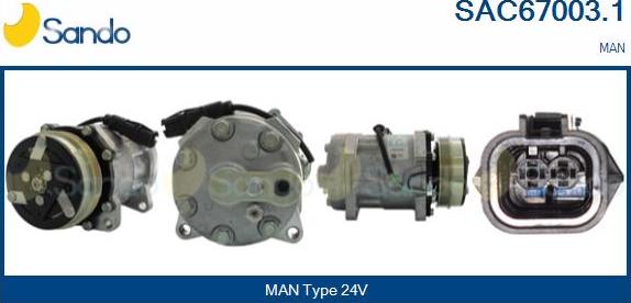 Sando SAC67003.1 - Компресор, кондиціонер autocars.com.ua