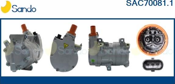 Sando SAC70081.1 - Компресор, кондиціонер autocars.com.ua