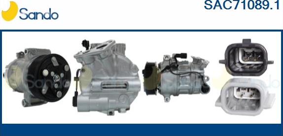 Sando SAC71089.1 - Компресор, кондиціонер autocars.com.ua