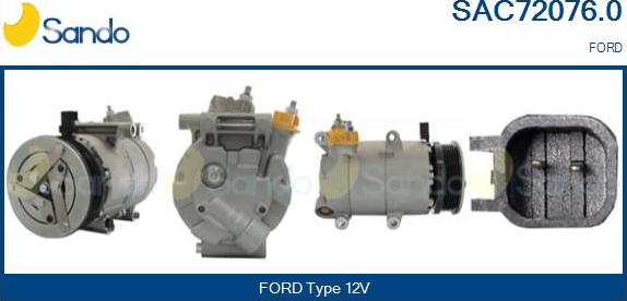 Sando SAC72076.0 - Компресор, кондиціонер autocars.com.ua