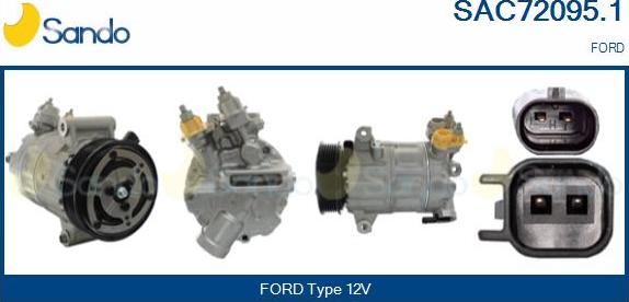 Sando SAC72095.1 - Компресор, кондиціонер autocars.com.ua
