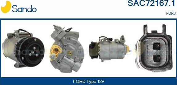 Sando SAC72167.1 - Компресор, кондиціонер autocars.com.ua