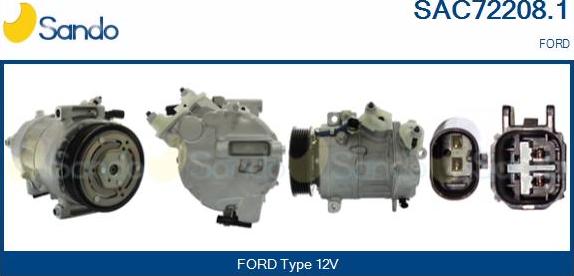 Sando SAC72208.1 - Компресор, кондиціонер autocars.com.ua