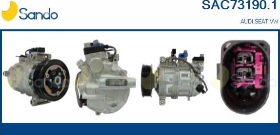 Sando SAC73190.1 - Компресор, кондиціонер autocars.com.ua