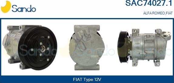 Sando SAC74027.1 - Компресор, кондиціонер autocars.com.ua