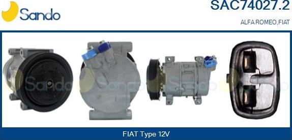 Sando SAC74027.2 - Компресор, кондиціонер autocars.com.ua