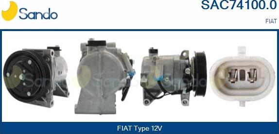Sando SAC74100.0 - Компресор, кондиціонер autocars.com.ua