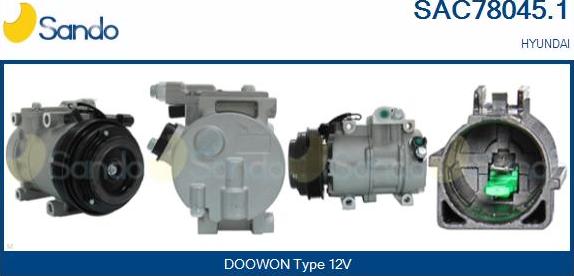 Sando SAC78045.1 - Компресор, кондиціонер autocars.com.ua