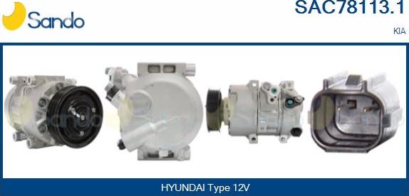 Sando SAC78113.1 - Компресор, кондиціонер autocars.com.ua