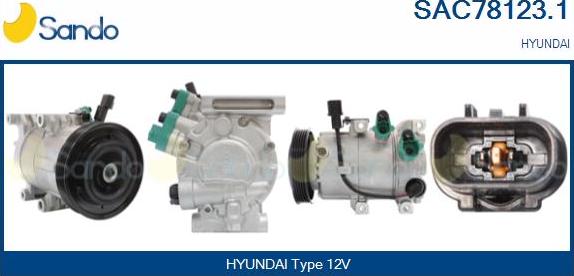Sando SAC78123.1 - Компресор, кондиціонер autocars.com.ua