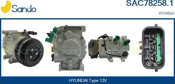 Sando SAC78258.1 - Компресор, кондиціонер autocars.com.ua