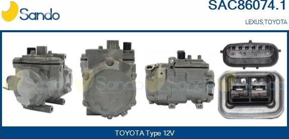 Sando SAC86074.1 - Компресор, кондиціонер autocars.com.ua