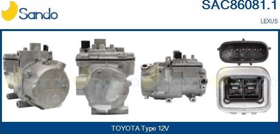 Sando SAC86081.1 - Компресор, кондиціонер autocars.com.ua