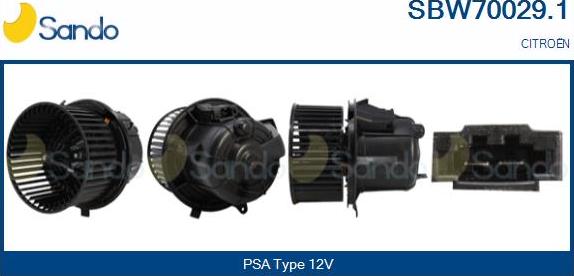 Sando SBW70029.1 - Вентилятор салону autocars.com.ua