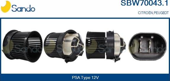Sando SBW70043.1 - Вентилятор салону autocars.com.ua