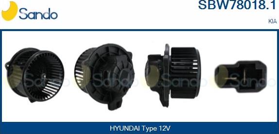 Sando SBW78018.1 - Вентилятор салону autocars.com.ua