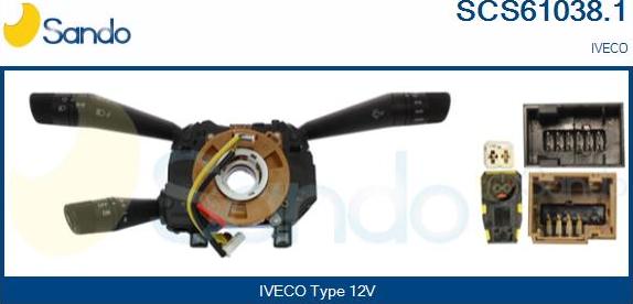 Sando SCS61038.1 - Вимикач на рульовій колонці autocars.com.ua