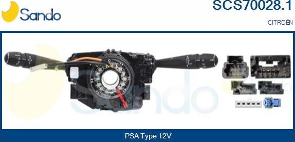 Sando SCS70028.1 - Вимикач на рульовій колонці autocars.com.ua