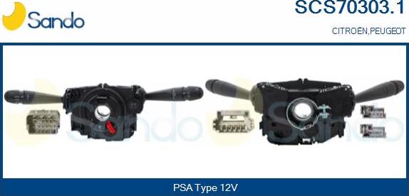 Sando SCS70303.1 - Вимикач на рульовій колонці autocars.com.ua