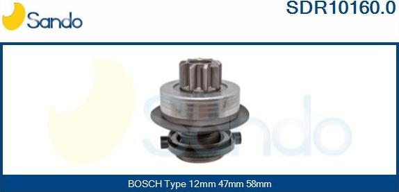 Sando SDR10160.0 - Провідна шестерня, стартер autocars.com.ua