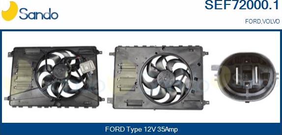 Sando SEF72000.1 - Электродвигатель, вентилятор радиатора autodnr.net