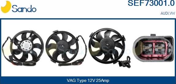 Sando SEF73001.0 - Електродвигун, вентилятор радіатора autocars.com.ua