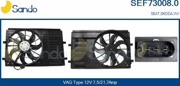 Sando SEF73008.0 - Электродвигатель, вентилятор радиатора autodnr.net