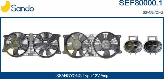 Sando SEF80000.1 - Електродвигун, вентилятор радіатора autocars.com.ua