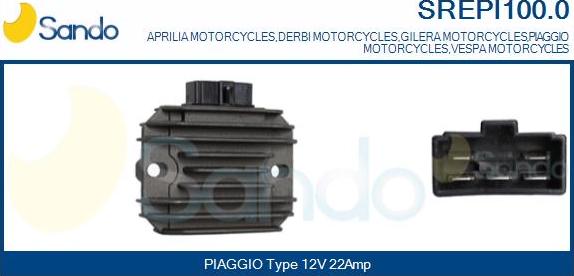 Sando SREPI100.0 - Регулятор напруги генератора autocars.com.ua