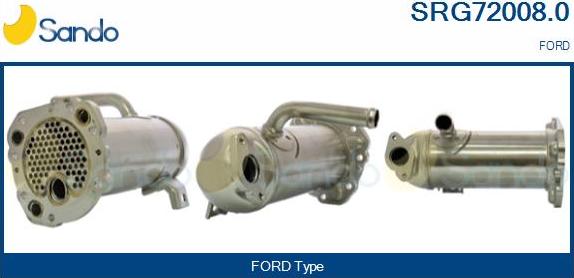 Sando SRG72008.0 - Радіатор, рециркуляція ОГ autocars.com.ua