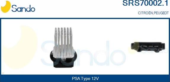 Sando SRS70002.1 - Опір, реле, вентилятор салону autocars.com.ua