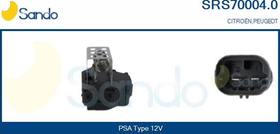 Sando SRS70004.0 - Додатковий резистор, електромотор - вентилятор радіатора autocars.com.ua